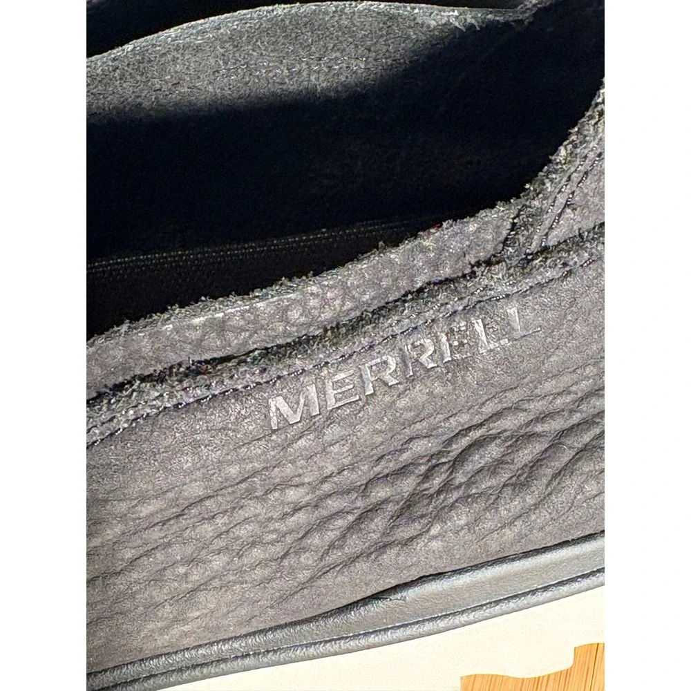 Merrell Mens J5000705 Black Perforated Leather Slip On‎ Shoes Size 14